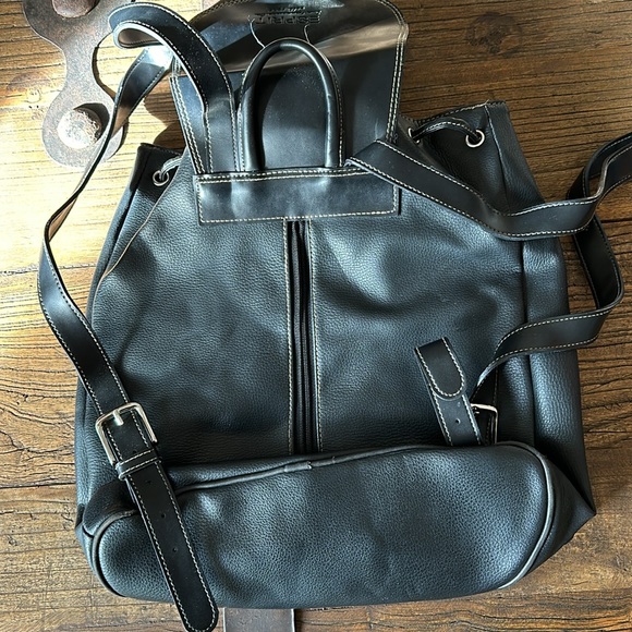 ESPIRIT Faux Leather Backpack Black - Picture 6 of 7